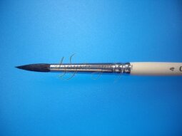 Кисть круглая из волоса белки с утонченной вершинкой и укороченной ручкой № 4